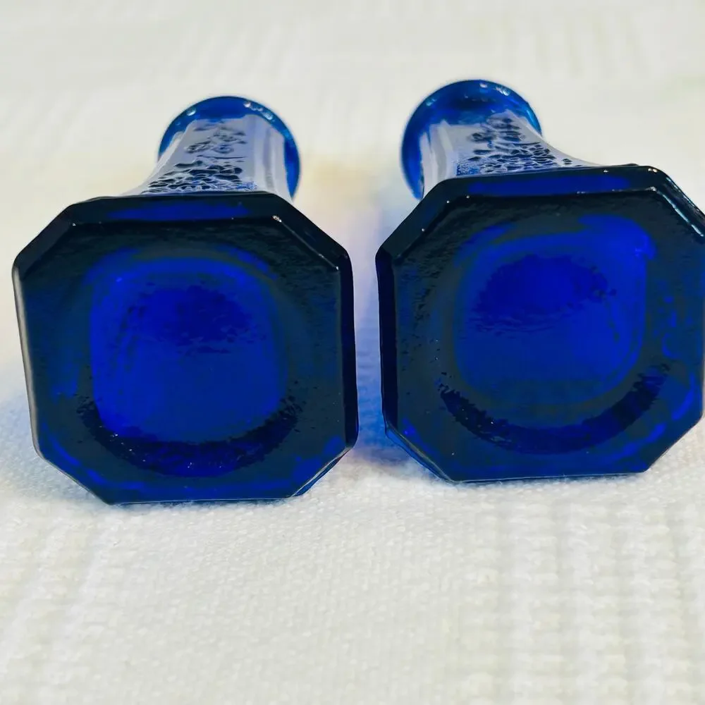 Salt & Pepper Shakers Cobalt Blue Glass 4.5